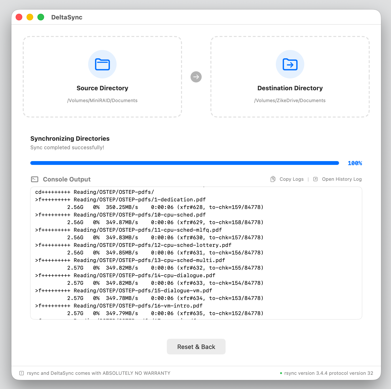 DeltaSync Comparison Screenshot